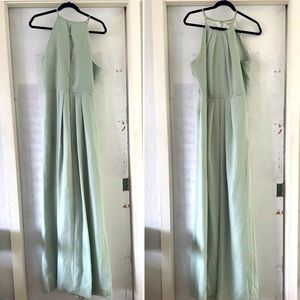 Weddington way high neck bridesmaids dress - sage